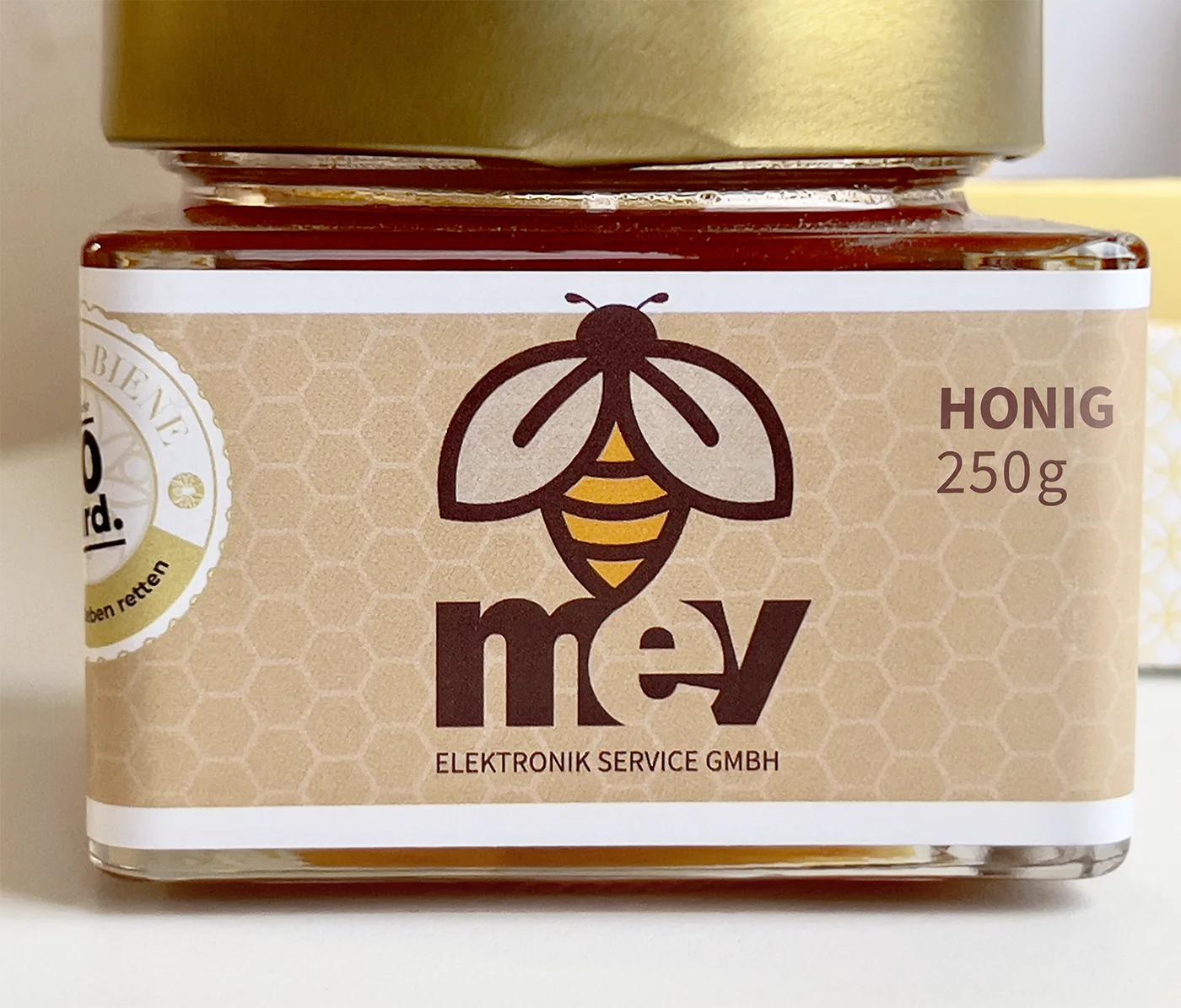 MEV Bienenhonig Glas Verpackung Packaging